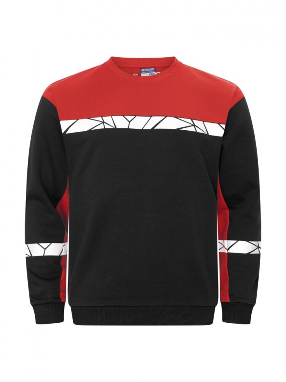 Projob Progression 7101 Sweater Ronde Hals Zwart/Rood