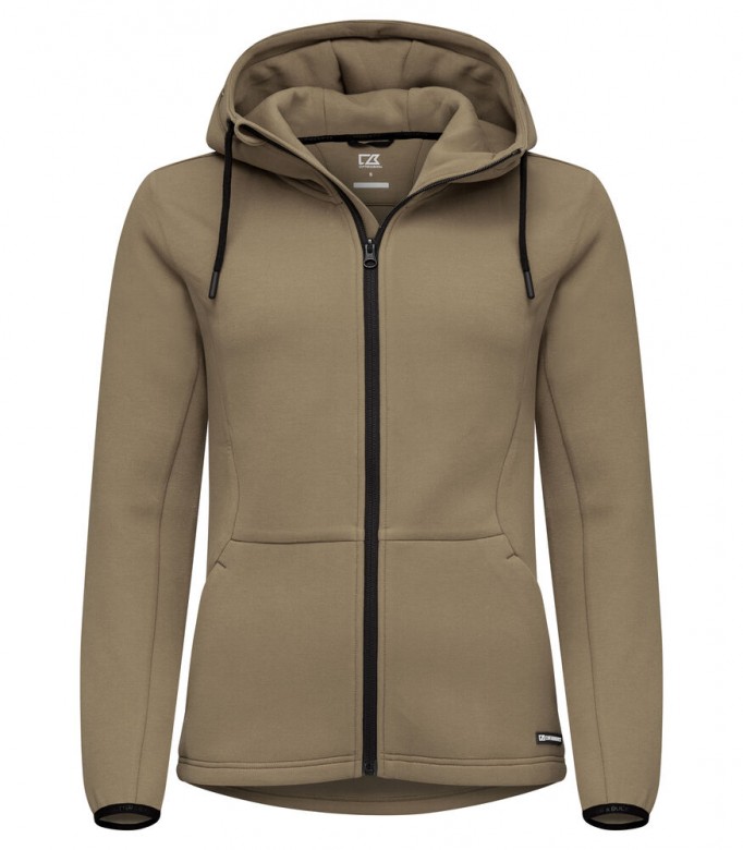 Cutter & Buck Pemberton Hood Full Zip Dames Khaki