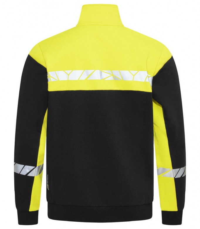 Projob Progression 7103 Sweater Volledige Ritssluiting Fluo Geel/Zwart