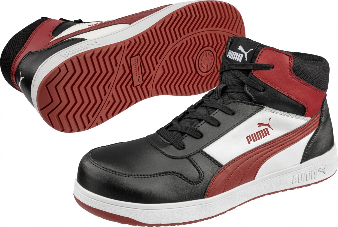 Veiligheidsschoenen Puma 63.005.0 "Frontcourt Mid Red" Hoog S3L Rood