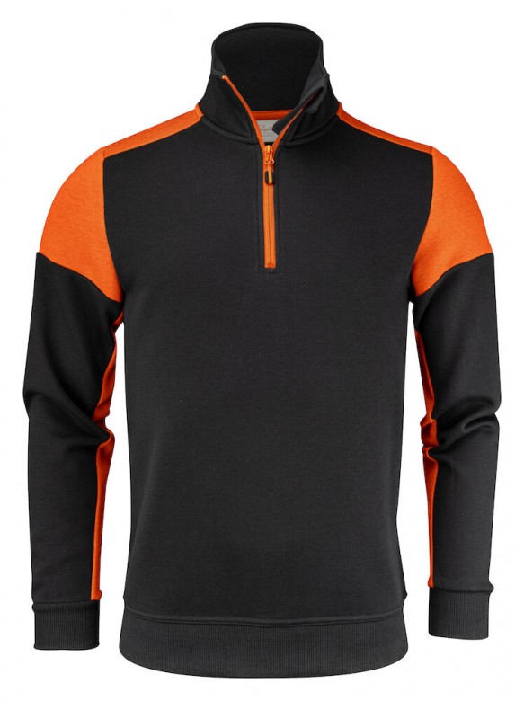 Printer Prime Halfzip Sweater Zwart/Oranje
