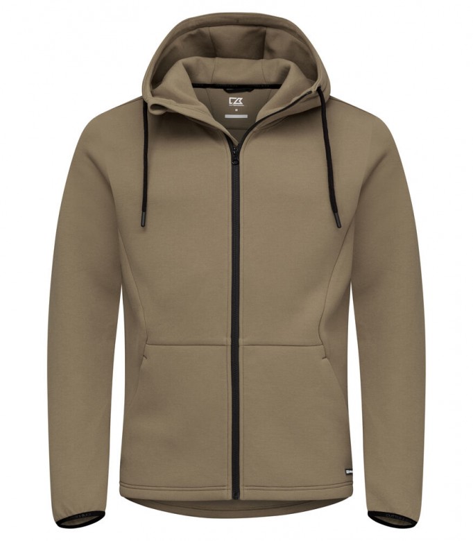 Cutter & Buck Pemberton Hood Full Zip Heren Khaki