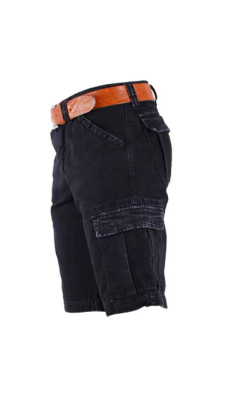 Crosshatch Mariner Jeans Short Diep Zwart