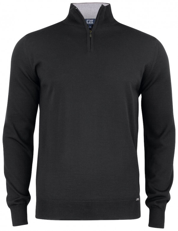 Cutter & Buck Everett Half Zip Sweater Heren Zwart