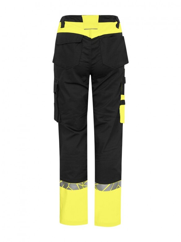 Projob Progression 7512 Stretchbroek Met Kniezakken Dames Fluo Geel/Zwart