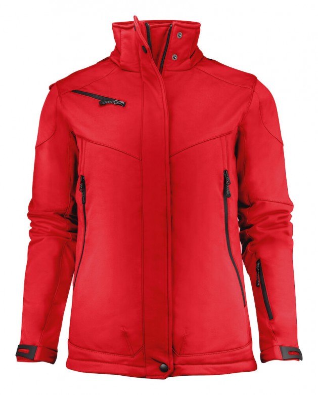 Printer Essentials Skeleton Lady Padded Softshell Jacket Rood