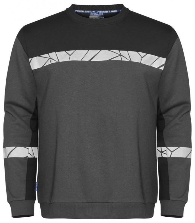 Projob Progression 7101 Sweater Ronde Hals Grijs/Zwart