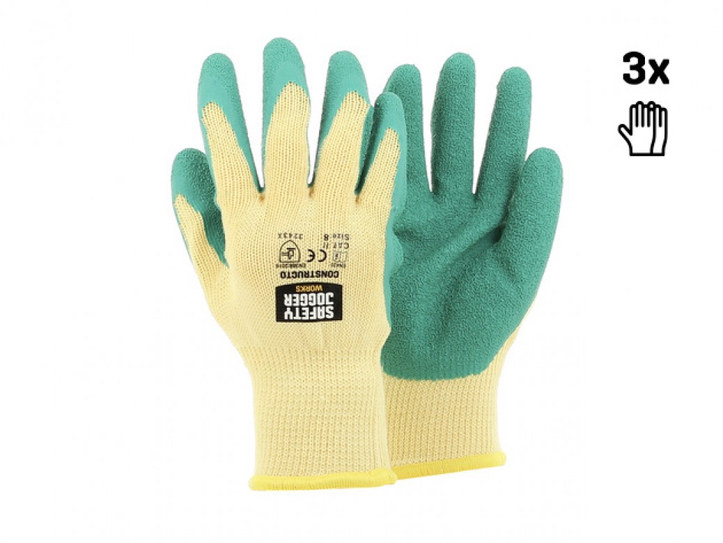 Safety Jogger Constructo Handschoenen (24 paar) Wit/Groen