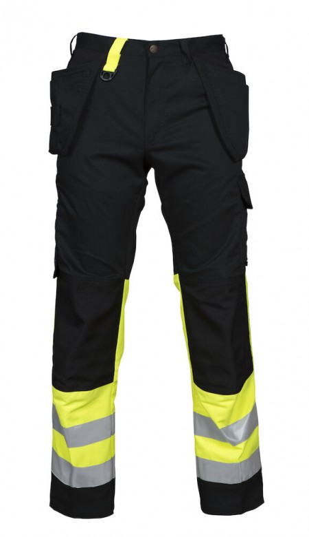 Projob 6502 Werkbroek High Vis. Klasse1 Fluo Geel/Zwart