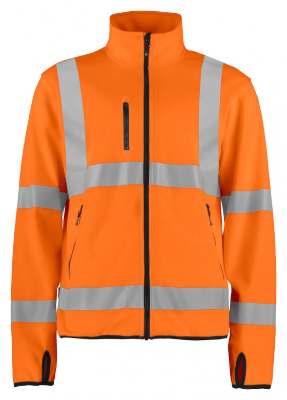 Projob Prio 6105 Lichte Softshell - EN ISO 20471 KLASSE 3 Fluo Oranje/Zwart