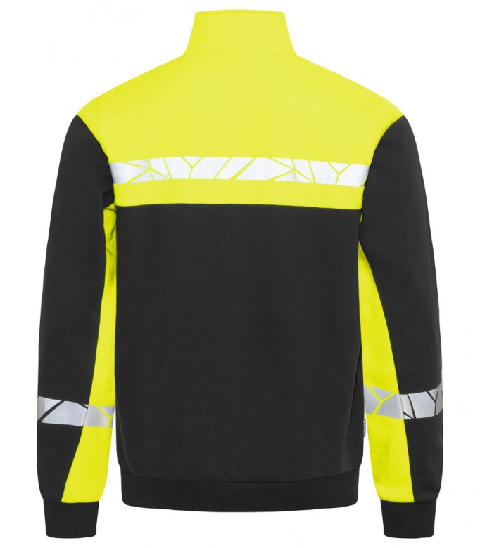 Projob Progression 7102 Sweater Halve Ritssluiting Fluo Geel/Zwart
