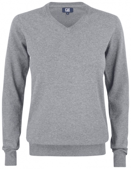 Cutter & Buck Oakville V-Neck Dames Grijs Melange