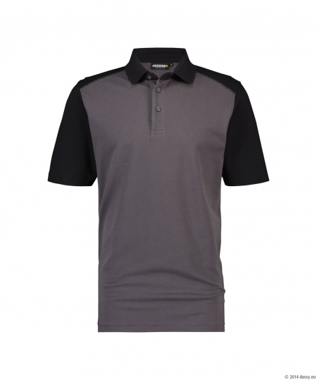 Dassy Polo Cesar Cementgrijs/Zwart