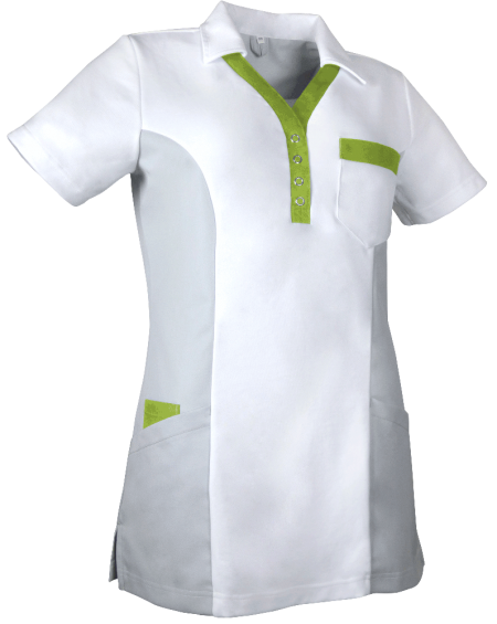 De Berkel Dames Polo Bibi Wit/Grijs/Kiwigroen