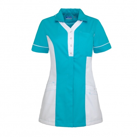 De Berkel Damesjack Selma Turquoise/Wit