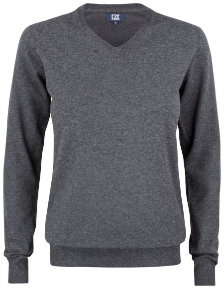 Cutter & Buck Oakville V-Neck Dames Antraciet Melange