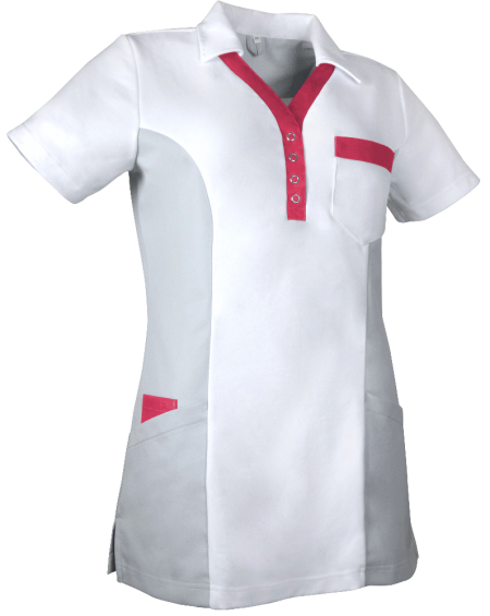 De Berkel Dames Polo Bibi Wit/Grijs/Koraal