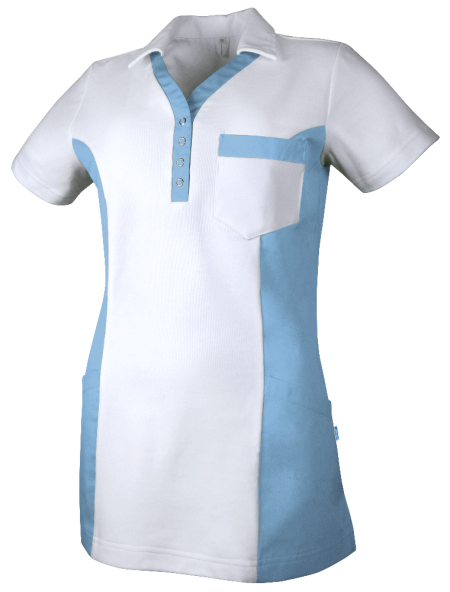 De Berkel Dames Polo Dilia Wit/Azuurblauw