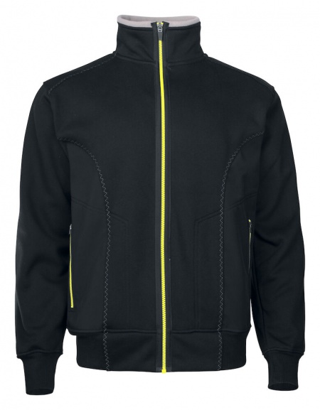 Projob 2121 Sweater Lange Rits Zwart/Geel