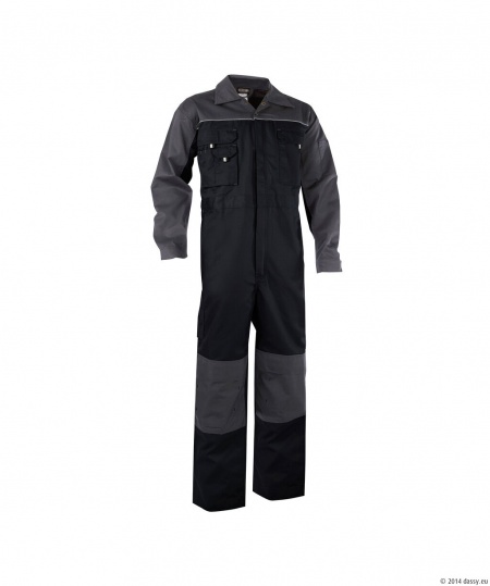 Dassy Overall met Kniezakken Cannes Zwart/Cementgrijs