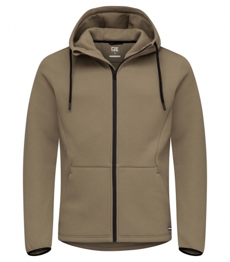 Cutter & Buck Pemberton Hood Full Zip Heren Khaki