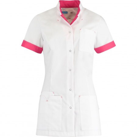 De Berkel Damesjack Jill Wit/Fuchsia