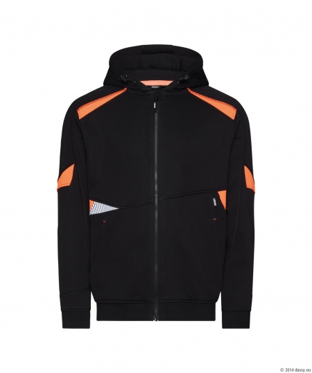 Dassy Hoodie Santos Zwart/Fluororanje