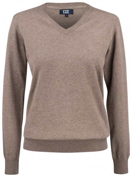 Cutter & Buck Oakville V-Neck Dames Nougat Mélange