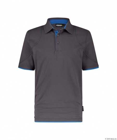 Dassy Polo Orbital Antracietgrijs/Azuurblauw