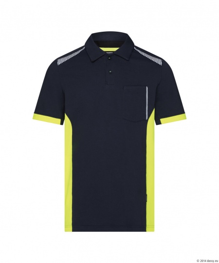 Dassy Polo Veracruz Nachtblauw/Fluorgeel