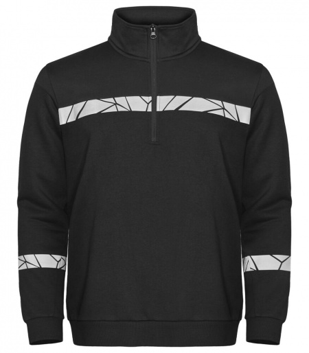 Projob Progression 7102 Sweater Halve Ritssluiting Zwart/Zwart