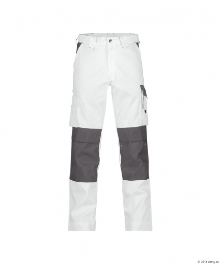 Dassy Werkbroek Boston 245g Wit/Cementgrijs