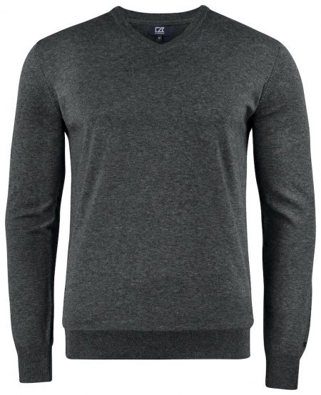 Cutter & Buck Oakville V-Neck Heren Antraciet Melange