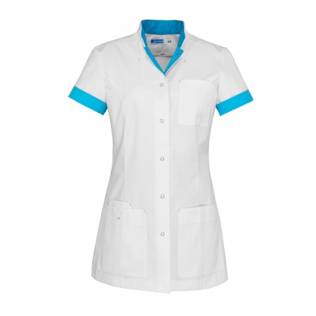 De Berkel Damesjack Jill Wit/Azuurblauw