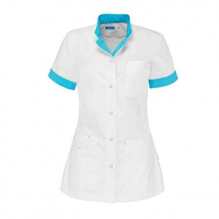 De Berkel Damesjack Jillian Wit/Azuurblauw