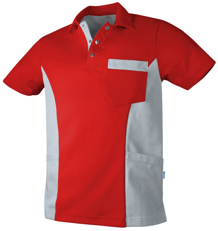 De Berkel Unisex Polo Dieter Rood/Grijs
