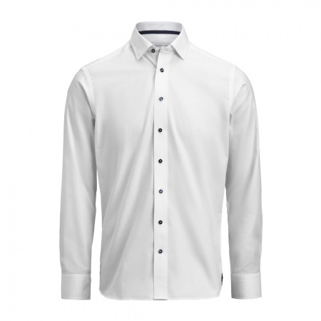 J. Harvest & Frost Yellow Bow 56 Regular Fit Heren Wit/Navy