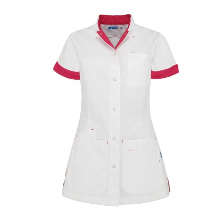 De Berkel Damesjack Livia Wit/Fuchsia