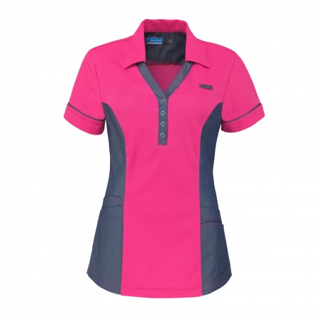 De Berkel Dames Polo Trix Fuchsia/Denim