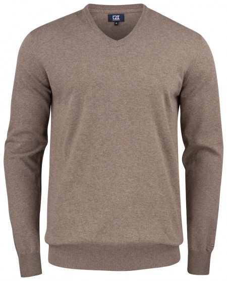 Cutter & Buck Oakville V-Neck Heren Nougat Mélange