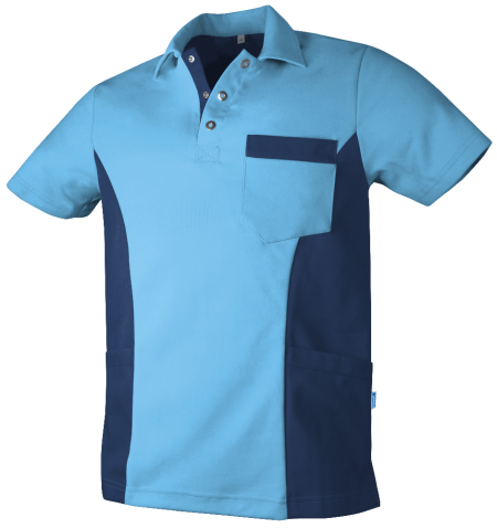 De Berkel Unisex Polo Dieter Azuurblauw/Marine