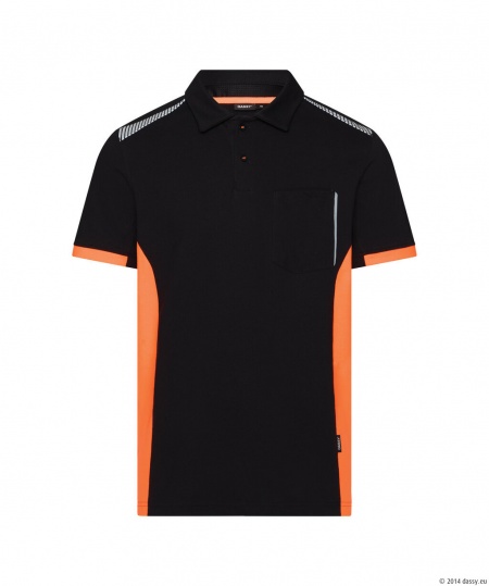 Dassy Polo Veracruz Zwart/Fluororanje