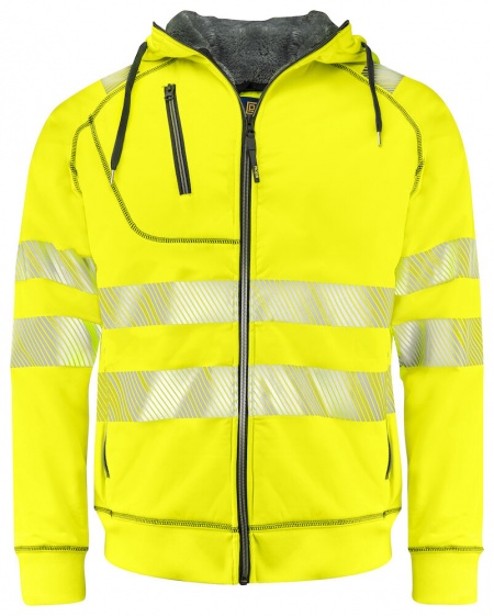Projob 6130 Signalisatie Hoodie Gevoerd ISO20471 Klasse 3/2  Fluo Geel/Zwart