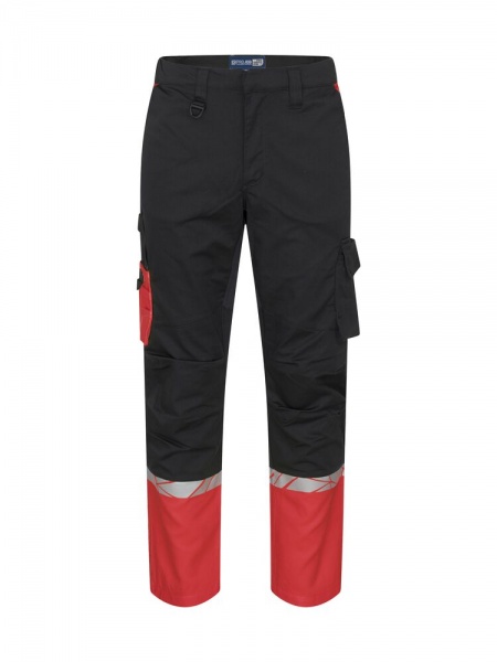 Projob Progression 7507 Stretchbroek Zonder Kniezakken Zwart/Rood