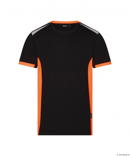 Dassy T-Shirt Tampico Zwart/Fluororanje