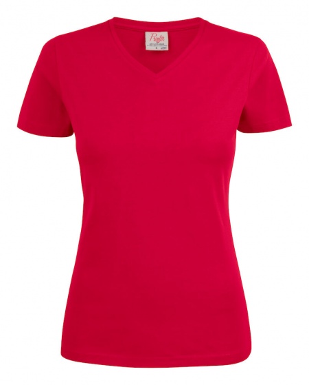 Printer Essentials Heavy V-Neck Lady T-Shirt Short Sleeves (3 stuks) Rood