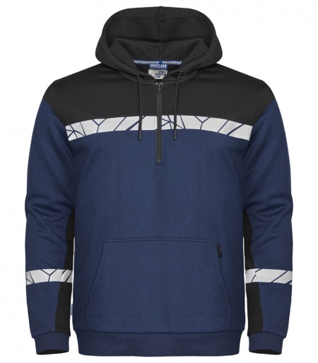 Projob Progression 7104 Hoodie Halve Ritssluiting Marine/Zwart
