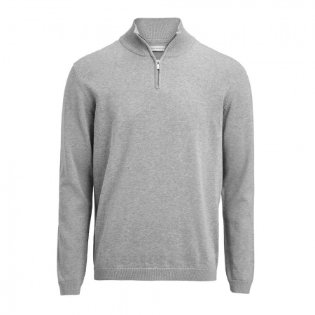 Harvest Ashland Halfzip Gebreide Sweater Unisex Grijs Mêlée