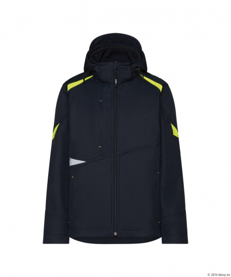 Dassy Softshell Kalama Nachtblauw/Fluorgeel